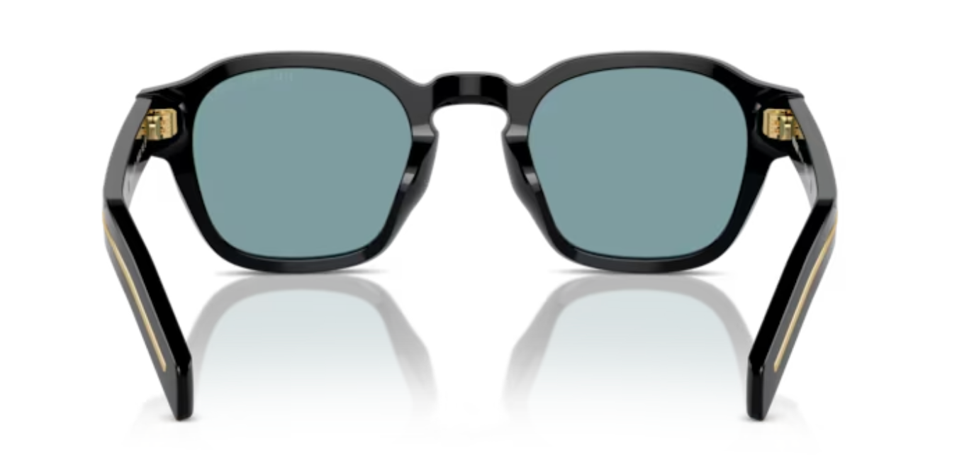 Prada Unisex Sunglasses PR A16S Black with Polarised Blue/green Lenses